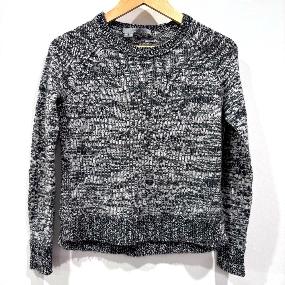 360‎ Cashmere Heathered Gray Crew neck Sweater Size XS